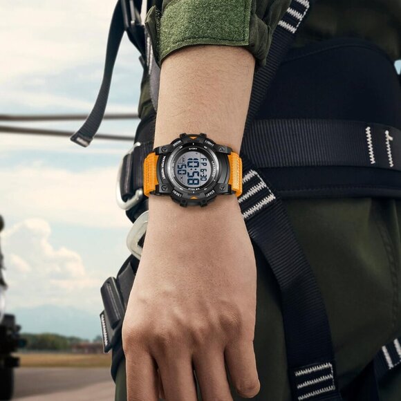 Senor Men Digital Sport Watch 5ATM Waterproof Military LED Backlight Resin Strap - Picture 9 of 9